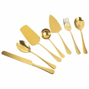 Couverts en acier inoxydable, couteau à gâteau, vaisselle à Steak, cuillère, grands ustensiles de service, fourchettes pour Banquet