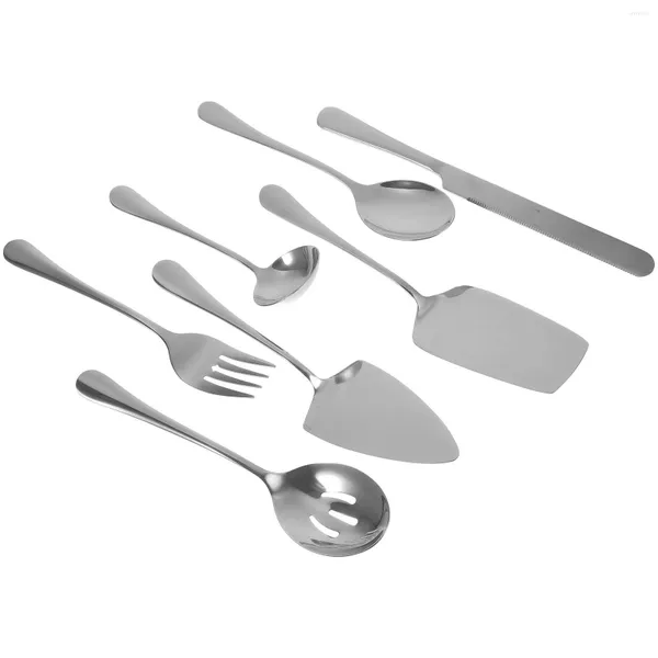 Besteck-Sets, Edelstahl, Kuchenmesser, westlich, große Servierutensilien, Brot, tragbare Gabel, Löffel, Dessertbesteck