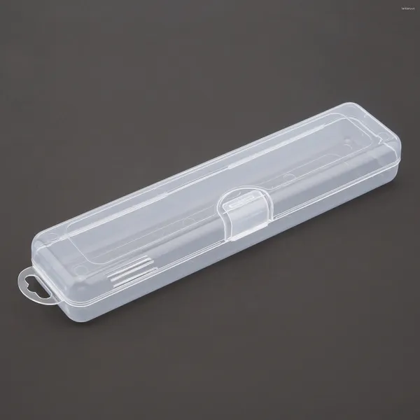 Conjuntos de cubiertos Flip transparente Longitud interna 19,5 mm Vajilla Caja de almacenamiento Estuche de viaje para papelería Palillos Cuchara Tenedor