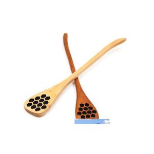 Ensembles de couverts en bois bâton de miel fournitures de cuisine agitateur remuant longue cuillère en nid d'abeille Dipper outil en bois accessoire Nt Drop livraison Otex0