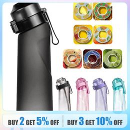 Botella de agua con sabor 650 ml Sports Alr Up Drinking Bottle 7 Fruit Fragance Pods Water Cup para al aire libre Fitness Fashion 240412