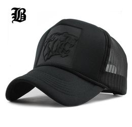 FLB Hip Hop noir imprimé léopard casquettes de Baseball incurvées été maille Snapback chapeaux pour femmes hommes casquette casquette de camionneur 2010193839770