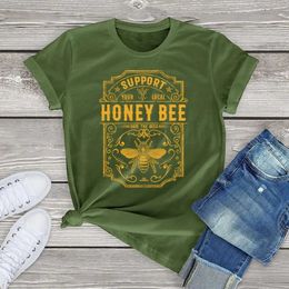 FLC Trends Honey Bee T -shirt voor vrouwen Kleding Summer Graphic 00S Vintage Unisex Casual vrouwelijke tops T -tees XS3XL 240409