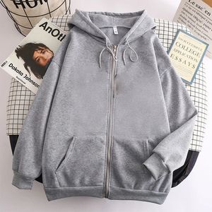 Fleece Herfst Vrouwen Rits Jassen Oversized Casual Hoody Unisex Sport Vest Jas Streetwear Lange Mouw Hoodies 231226