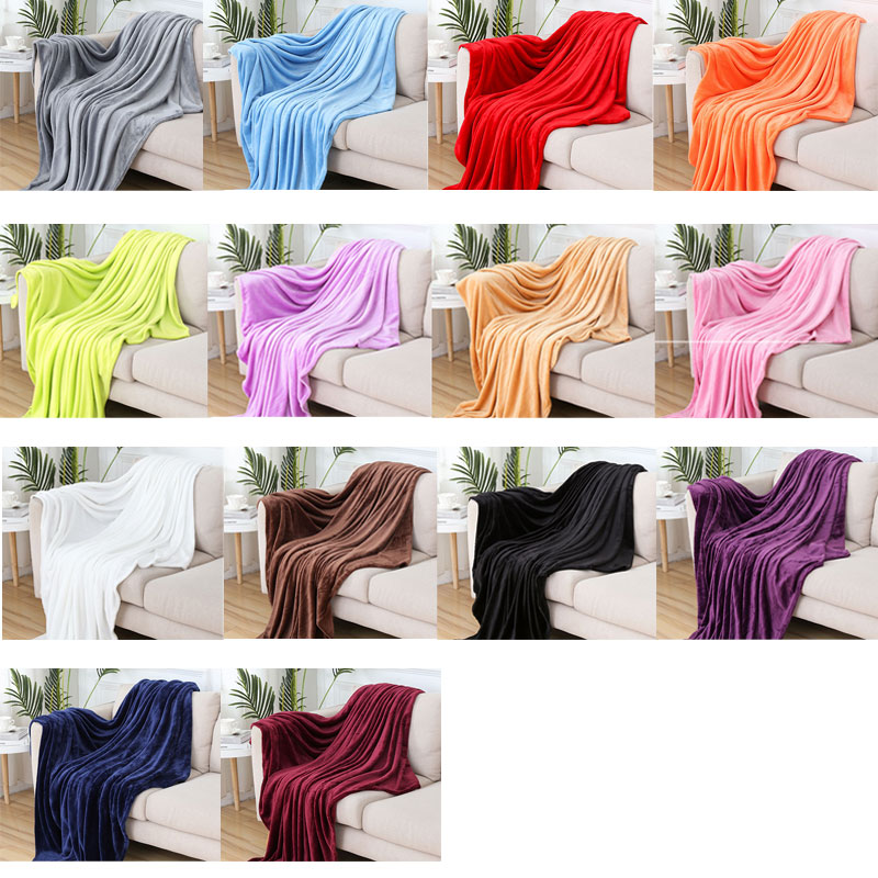 Fleece Blanket Throw Blankets Lightweight Blankets for Sofa Bed Camping Thermal Towel Winter Warm 150X200cm