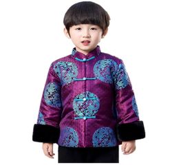 Polaire garçons chinois Costume traditionnel manteau vêtements enfants veste matelassée enfants tenue Boy039s vêtements d'extérieur Tang costume hauts Hanfu9824716