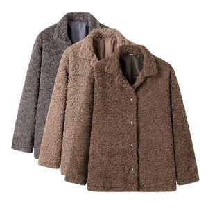 Vestes polaires pour femmes, manteau chaud épais, Chic, simple boutonnage avec poches, vêtements d'extérieur pour dames, hiver 2024