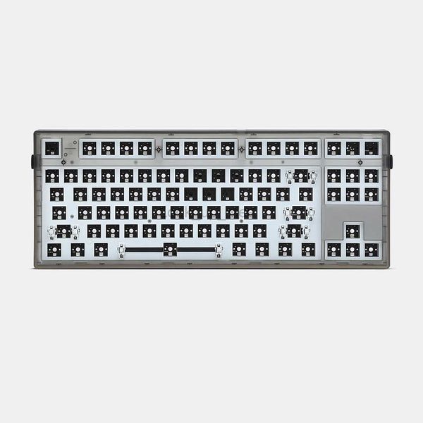 Kit de clavier mécanique Flesports MK870 Full RGB rétroéclairé LED prise remplaçable à chaud NKRO programmable USB C boîtier noir transparent HKD230808