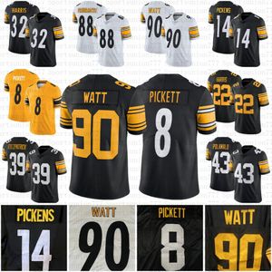 TJ Watt 8 Maillots de football Kenny Pickett George Pickens Franco Najee Harris Pat Freiermuth Roethlisberger Troy Polamalu Minkah Fitzpatrick Jerome Bettis Bradshaw