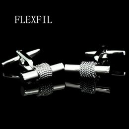 FLEXFIL Bijoux chemise française bouton de manchette pour hommes Marque designer Poignets lien Bouton mâle Haute Qualité Luxe Mariage métal mode 240320