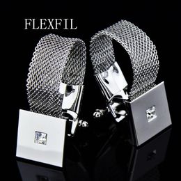 FLEXFIL Sieraden franse shirt manchetknopen voor heren Merk designer Manchetten link Knop mannelijke Hoge Kwaliteit Luxe Bruiloft 240124