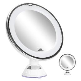 Écran d'écran LED de miroir de grossissement 10x flexible Maquillage de table casse-table portable Utiliser AAA Dry Battery