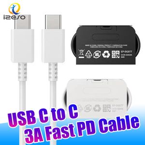 Cable 3A tipo C a USB-C Cable de datos de sincronización de carga rápida PD de 25W para Samsung S24 S23 S22 iPhone 15 Cables tipo C izeso