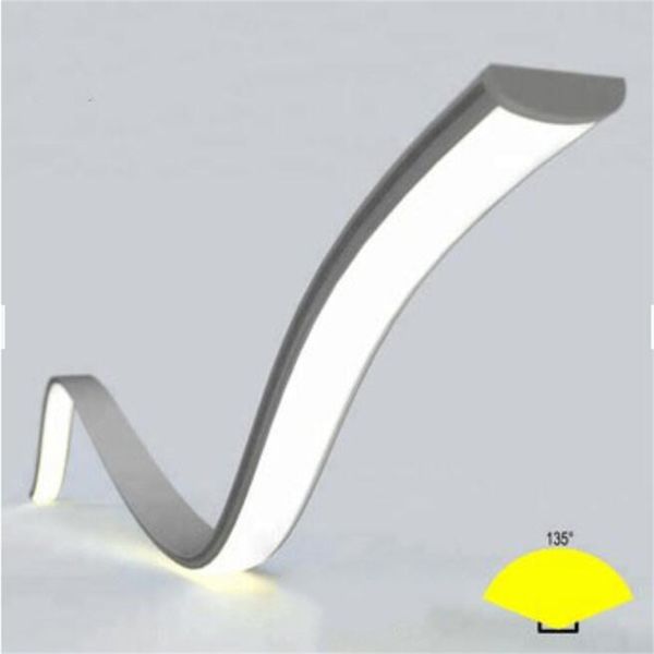 Barra de luz flexible 2 m / pcs COB 320LED / M 9 W / m dc24v tira de led de perfil de aluminio flexible de alta calidad /