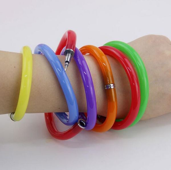 Flexible Mignon Bracelet En Plastique Souple Bracelet Stylos À Bille École Fournitures De Bureau Cadeau D'anniversaire G644