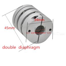 Flexibele dubbele diafragmkoppeling 1 stc D34L45 6/8/10/10/14 mm Flexibele pruimenkoppeling CNC STAPPER MOTOR COPPLER