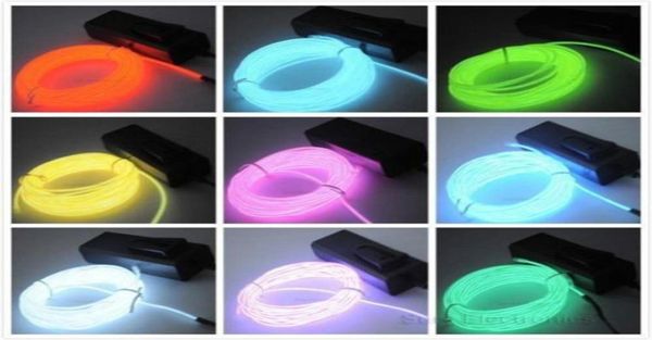 Flexible EL Wire Neon Sign Light 8Colors 3M ELWire Rope Tube avec contrôleur Halloween Décoration de Noël pour Dance Party Car D8724842