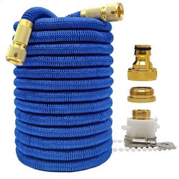 Flexible extensible 25-100FT magique maison et jardin tuyau haute pression maison pistolet d'arrosage ensemble pour l'irrigation agricole tuyaux de lavage de voiture 240311