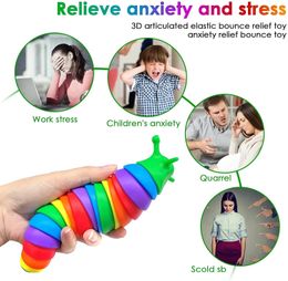 Jouet sensoriel flexible d'escargot du bout des doigts pour adultes, anti-stress, limace tortillante, jouets autisme, cadeau pour enfants, décompression, Slinky Slug tiktop
