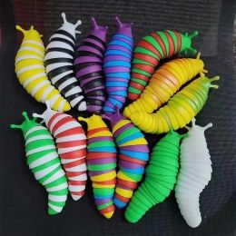 Flexibele vingertip Snail Sensory Toy Adult Antistress Squirming Slug Fidget Toys Autism Children Gift Decompression Slinky Slug JJ 10.16