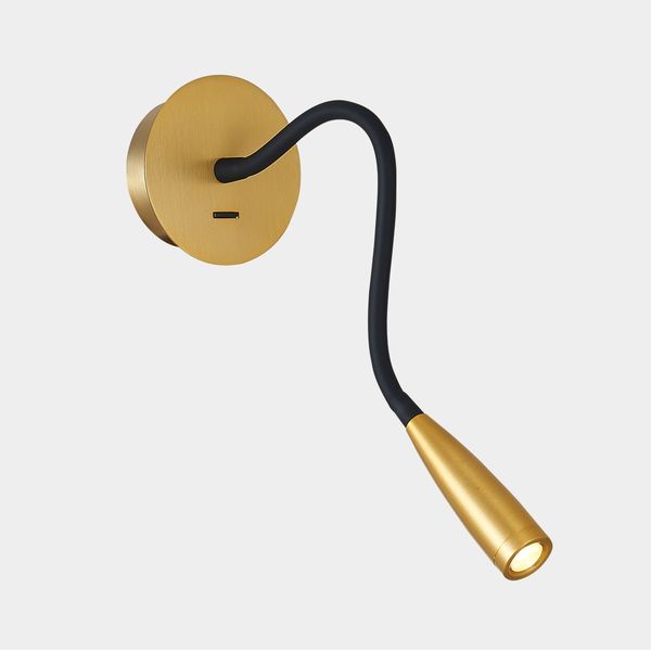 Topoch Latón Bronce Flexible Cuello de cisne Lámparas de luz de pared Interruptor de encendido y apagado con cable Apliques Cuello direccional resistente LED 3W para vehículos recreativos Barcos Iluminación de la casa Blanco cálido 3000K