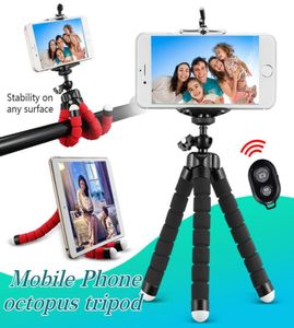 Support de téléphone flexible pour trépied de poulpe Support de support universel pour téléphone portable Caméra de voiture Selfie Monopode avec télécommande Bluetooth Shutte8156431