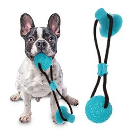 Flexibel Pet Molar Bite Speelgoed Zuignap Hondenspeeltje met Bal Tanden Schoonmaken Elastische Rubber Chew Ball Dog Interactive Toys Ropes LJ201125