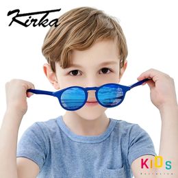 Gafas de sol de niños polarizados flexibles Casas de sol azules para 7-12 años para niñas de niñas de niñas de niñas de niñas TR90 UV400 Eyewear 240416