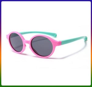 Flexibele gepolariseerde kinderen zonnebrillen rond kleurrijk kind baby peuter zonnebril veiligheid siliconen zacht frame voor meisjes2208290