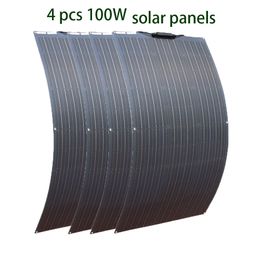 Panneau solaire flexible 100W 200W 300W 400W 24V12V monocristallin Bendable 100 Watt 18V Panneaux semi-flexibles Module 240430