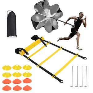 Équipement d'entraînement de football à vitesse flexible Kit Agile Speed Ladder Parachute Sports Obstacles Football Accessoires 240428