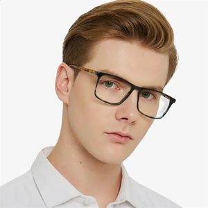 Flexibele vierkante bril Optisch recept Myopia Mens Glazen frame Pochromic zonnebrillen Mannelijke blauw lichtglazen frame 240323