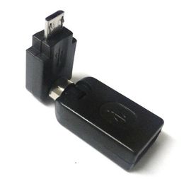 Flexibele draaibare hoektype micro-B 5-pins USB mannelijk naar type A vrouwelijke connectoraansluiting