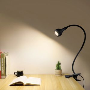 Lámpara de mesa flexible USB Lectura de libro de lectura de alimentación con lámparas de estudio de clip de soporte Decoración de dormitorio de cama 240508