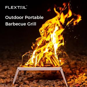 Flextailgear-barbacoa plegable portátil para acampar al aire libre, parrilla para barbacoa, estufas de calefacción, rejilla para parrilla, estufa de leña de red 231227