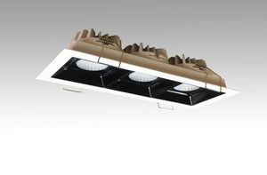 Spot lumineux LED encastrable carré linéaire, design antireflet, cadre blanc, 15 faisceaux, 10WX1 10WX2 10WX36340803