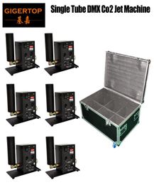 Flight Case 6in1 emballage buse unique étape Co2 Jet Machine colonne Jet direction commutable 1M5M hauteur de Jet DMX512 2CH ControlM8315501