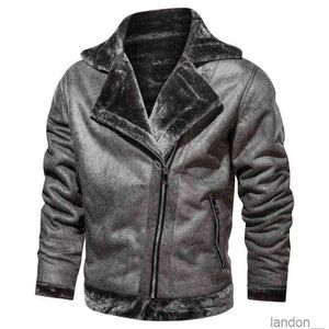 Veste de vol hommes col de fourrure veste en cuir PU hommes noir marron Vintage manteau mâle hiver épaissir chaud polaire Bomber veste Parkas 2267t