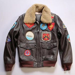 Traje de vuelo 17 chaqueta de cuero piloto estándar chaqueta de cuero de vaca multiestándar para hombre