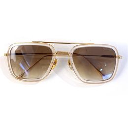 Flight-Sonnenbrille für Herren, Designer-Sonnenbrille, Unisex, modische Brille, 006, polarisiert, UV-Schutz, quadratische Brille, 18 Karat Gold, vollständig, Fra259Z