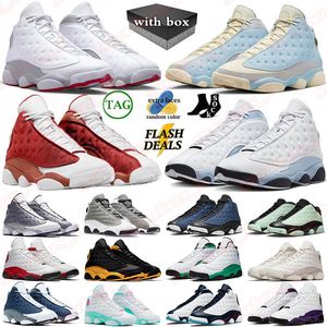 jordan 13s jordab 13 jump man j13 2024 Flint chaussures de basket - ball pour hommes dune Red Wolf GREY BLACK Gem chaussures de sport pour hommes 【code ：L】