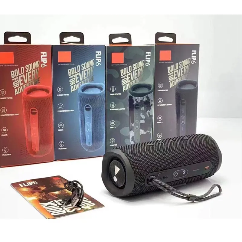 Flip 6 głośników Bluetooth mini przenośny głośnik IPX7 Wodoodporny odtwarzacz stereo stereo odtwarzacza BT 5.0 Bezprzewodowe głośnik bezprzewodowy TF USB FM