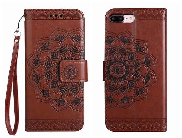 Étui à rabat en cuir pour iPhone 5, 6, 6s, 7, 8 Plus, portefeuille de luxe, fleur de cour, pour iPhone6, iPhone7