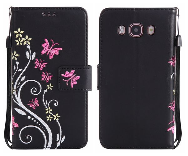 Funda con tapa para Samsung Galaxy J5 Prime, funda de lujo tipo billetera con flores coloridas para Galaxy J5 J510 2016 J530 2017