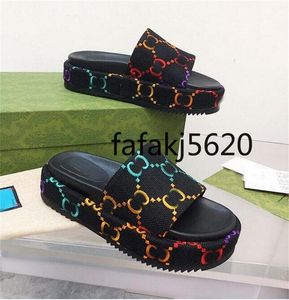 Flip flop dame schoenen borduurwerk wig sandalen lift schoen vrouwen dia's hoge kwaliteit maat 34-43 G69