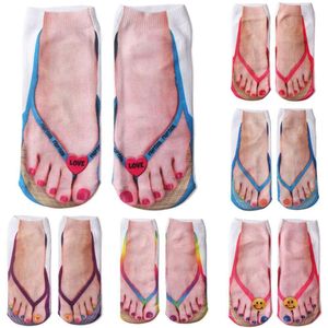 Flip Flop Nail Enhancement Impresión 3D Tiktok Mismo estilo Red Red Funny Girls Calcetines con personalidad