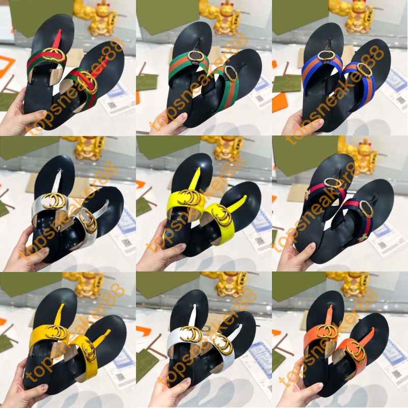 Flip flops dubbel thong sandal designer kvinnor tofflor mode strand tofflor storlek 35-42