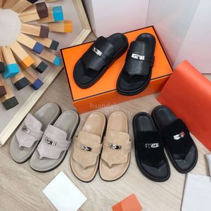 THONNES DE LUXURES FLIPS FEMMES DESSIGNER EMPIRE SANDALS SLIDES SLIPPER Talons plats Chaussures d'été décontractées Sandale Sandale en cuir authentique Brands de haute qualité