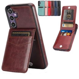 Étui portefeuille à rabat en cuir avec fentes pour cartes, pour Samsung Galaxy S23 FE S22 Ultra S21 S20 Note 20 A54 5G A73 A53 A33