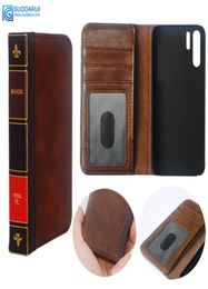 Flip lederen mobiele telefoonhoes voor Huawei P30 Pro Cover Wallet Retro Bible Vintage Book Business Pouch9660913